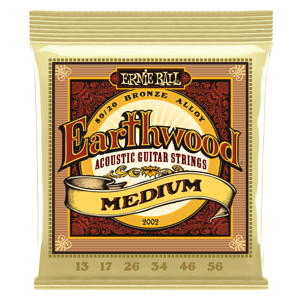 Ernie Ball MEDIUM EARTHWOOD 80/20 BRONZE ACOUSTIC GUITAR STRINGS 13-56 GAUGE