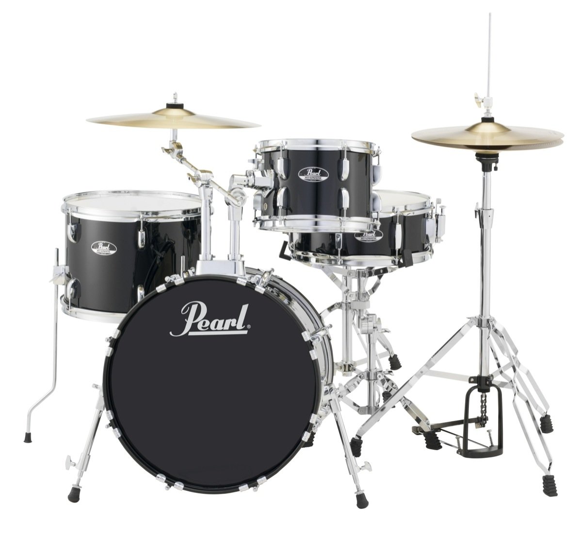 Pearl Roadshow 4-piece Complete Drum Set with Cymbals - Black