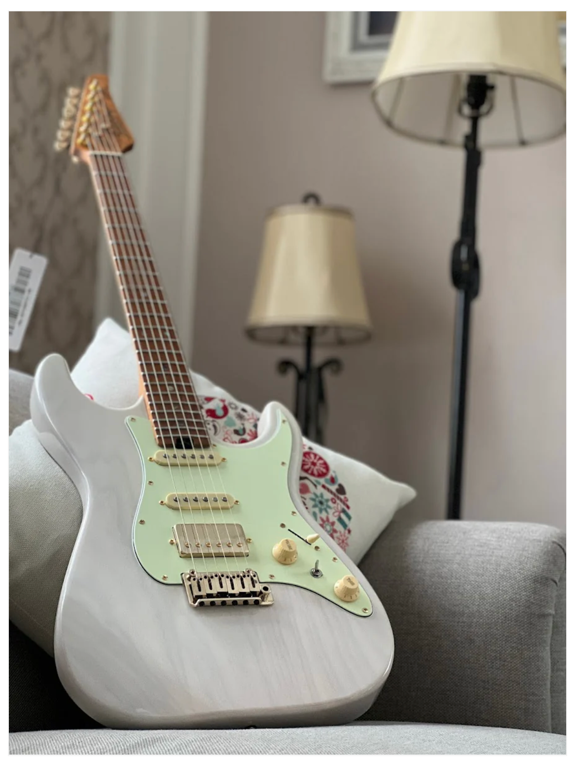 Soloking MS-1 Classic Ash FMN in White Blonde with Roasted Flame Maple Neck Nafiri Special Run