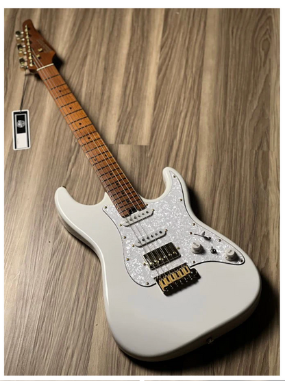 Soloking MS-11 Classic MKII in Olympic White with Gold Hardware and Roasted Maple FB