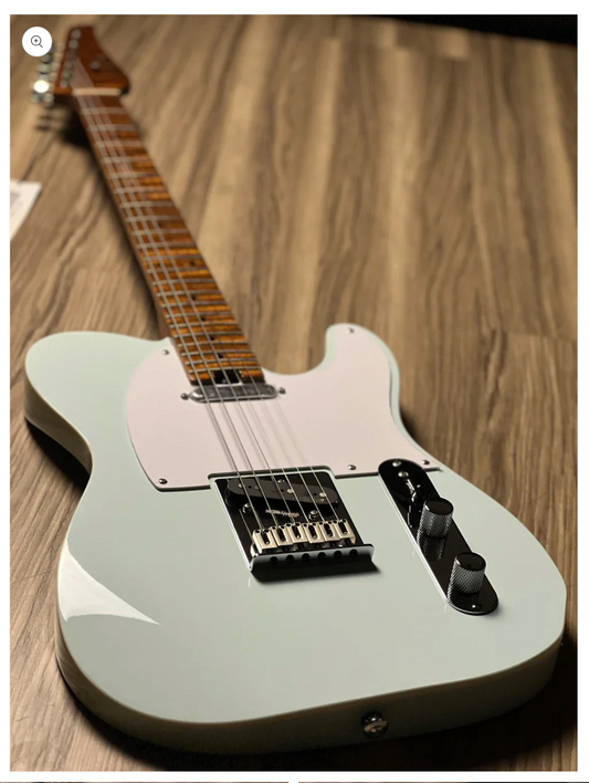 Soloking MT-1 Vintage FMN with Roasted Flame Maple Neck in Faded Sonic Blue Nafiri Special Run