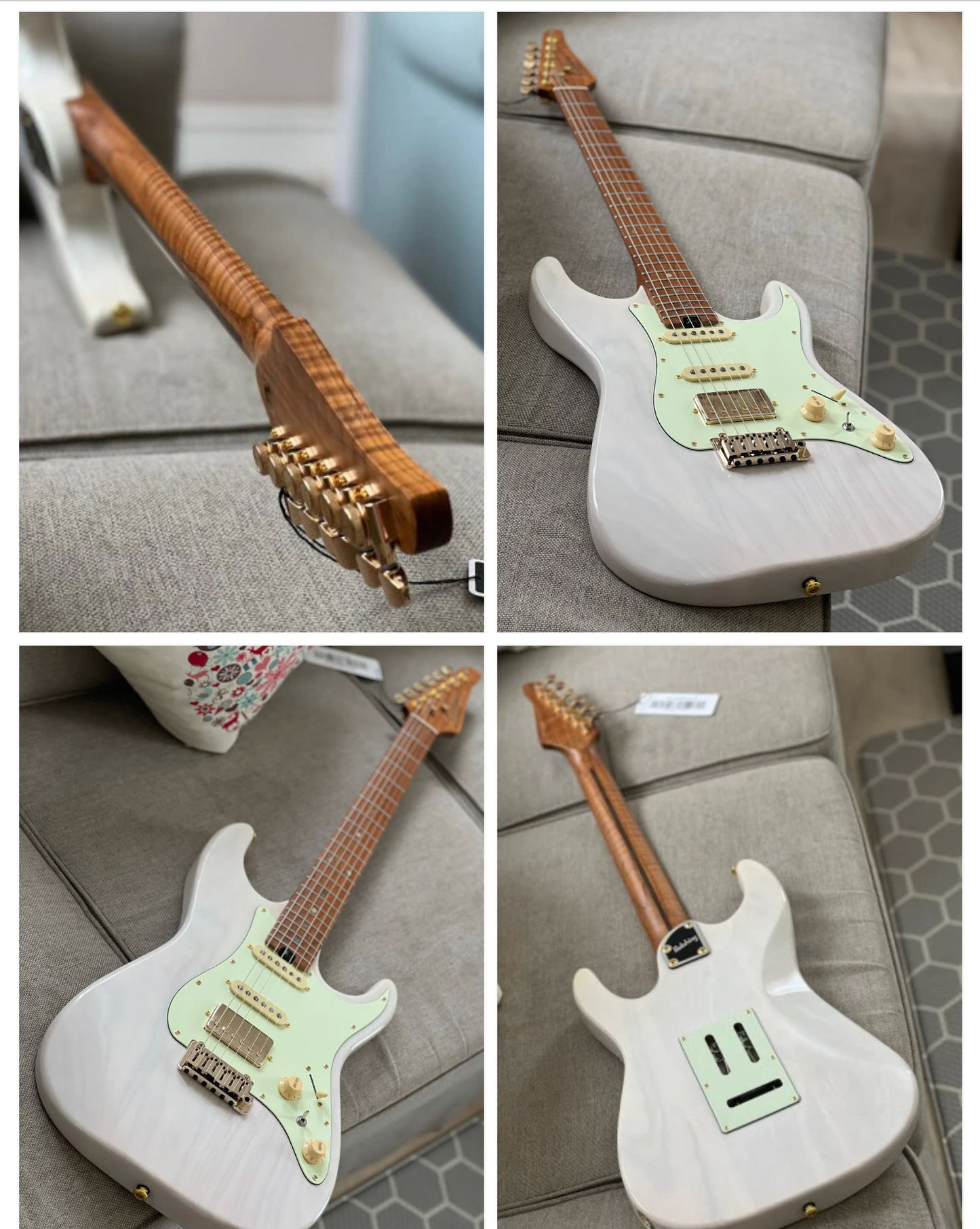 Soloking MS-1 Classic Ash FMN in White Blonde with Roasted Flame Maple Neck Nafiri Special Run