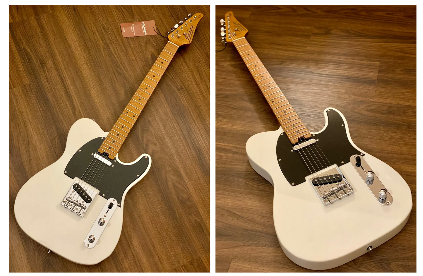 Soloking MT-1 Vintage MKII with Roasted Maple Neck in Olympic White