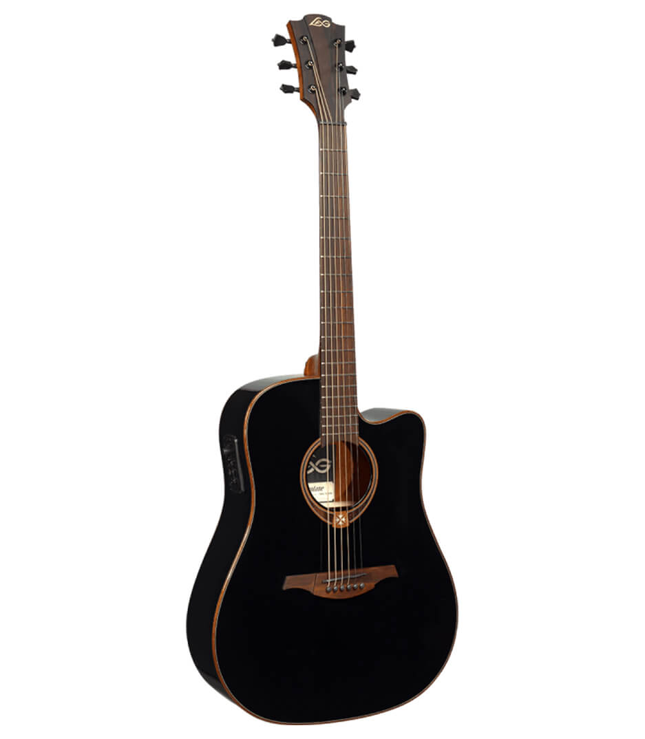 LAG Guitars T118ACE Tramontane Auditorium Cutaway Electro Acoustic Guitar Black Finish