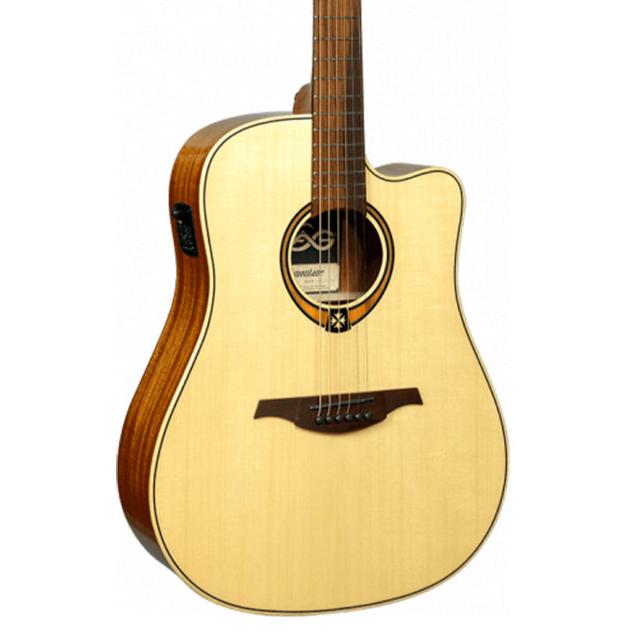 LAG Guitars T88DCE Tramontane Series Dreadnought Electro Cutaway Acoustic Guitar Natural Finish