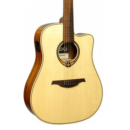 LAG Guitars T88DCE Tramontane Series Dreadnought Electro Cutaway Acoustic Guitar Natural Finish