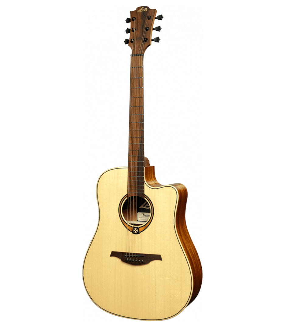 LAG Guitars T88DCE Tramontane Series Dreadnought Electro Cutaway Acoustic Guitar Natural Finish